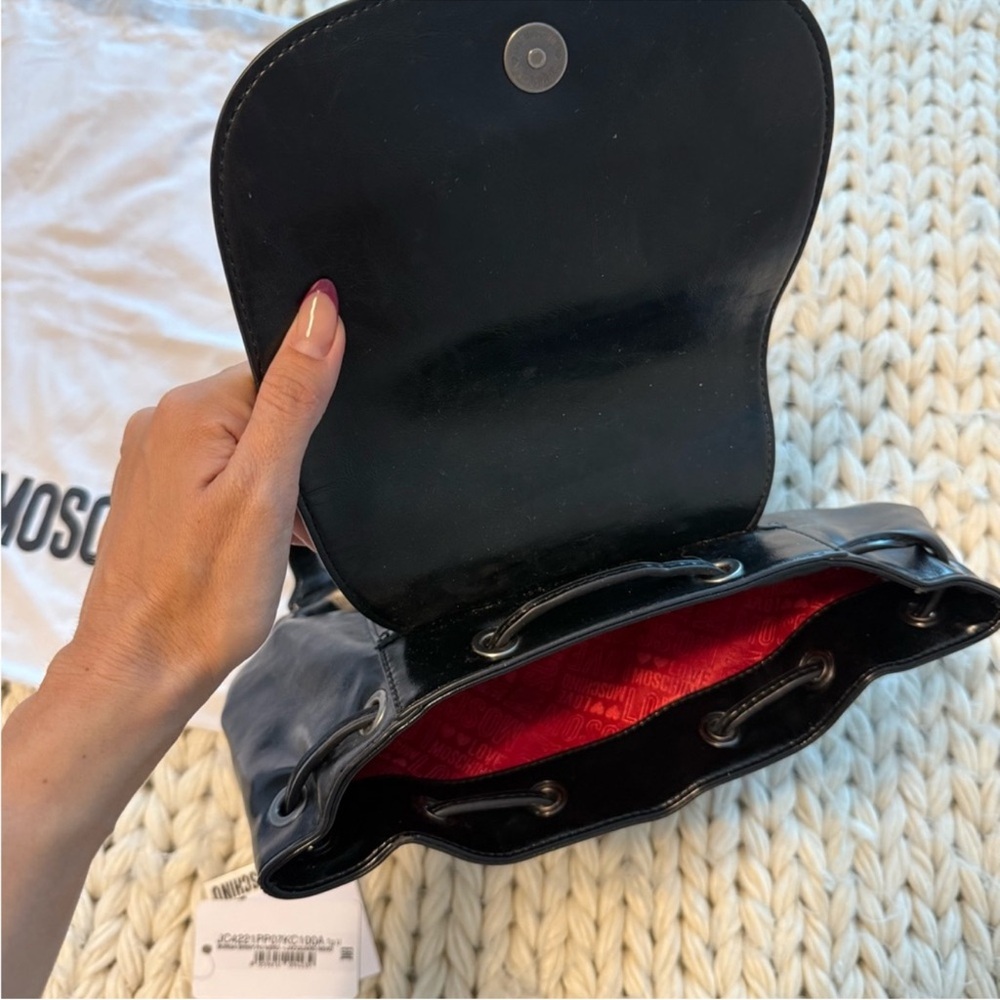 LOVE MOSCHINO couture authentic vintage leather
Black Backpack wt tags - Picture 12 of 17